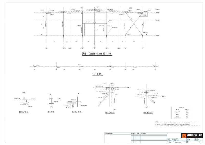 Stålhall/ stomme, Steelconstruction By Sweden, ca 745 m², 37,8x19,7 m