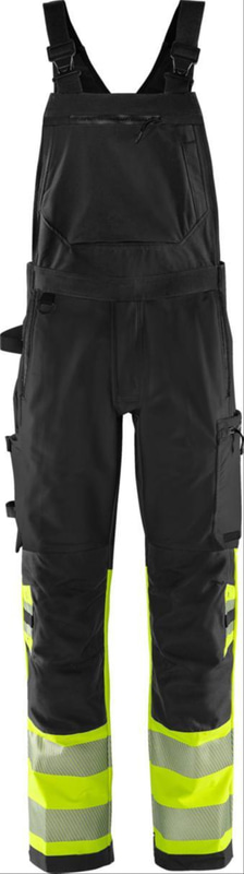 (NEW) FRISTADS 1032 GSTP BIB TROUSERS, SVA/, GUL GREEN, HIGH-VIS CLASS 1, C54