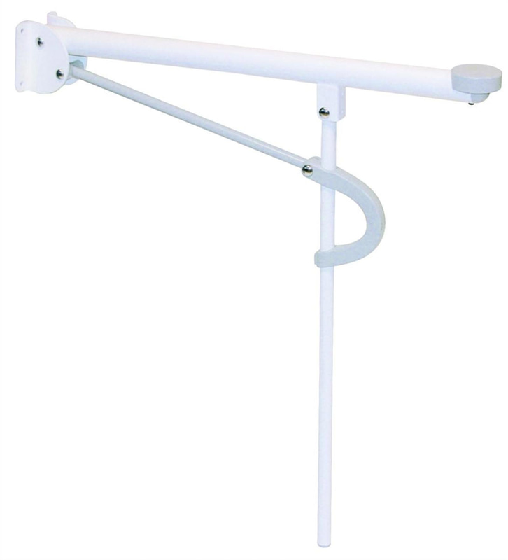 (NEW) 2 PCS. TOILET SUPPORT ARMS OPTIMA L WHITE 1 PC/PKG ETAC