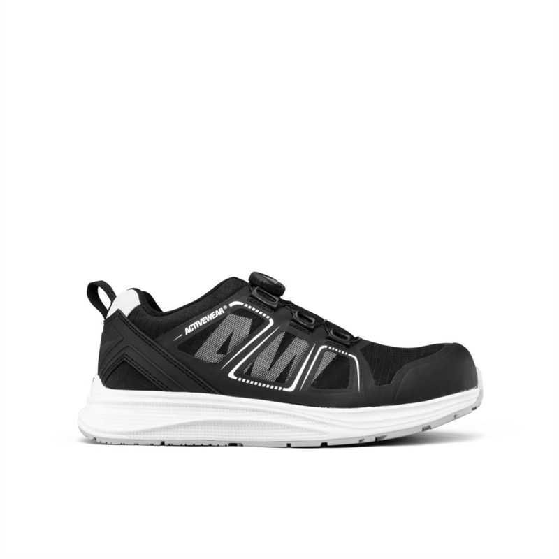 (NEW) ACTIVEWEAR SQUAT SAFETY SHOE, 7422 FITGO S1P, BLACK, SIZE 46