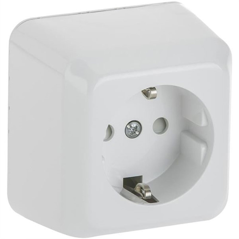 (NEW) SCHNEIDER ELECTRIC EXXACT WDE002944 SURFACE-MOUNTED GROUNDED WALL SOCKET, 1-GANG, 10 PCS