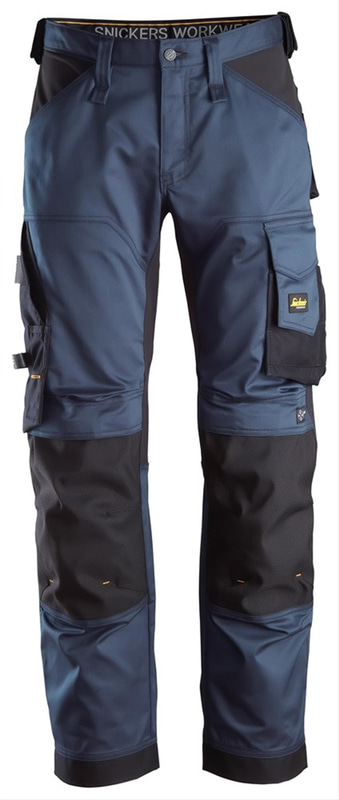 (NEW) SNICKERS WORKWEAR 6351 ALLROUNDWORK WORK TROUSERS NAVY/BLACK SIZE 50