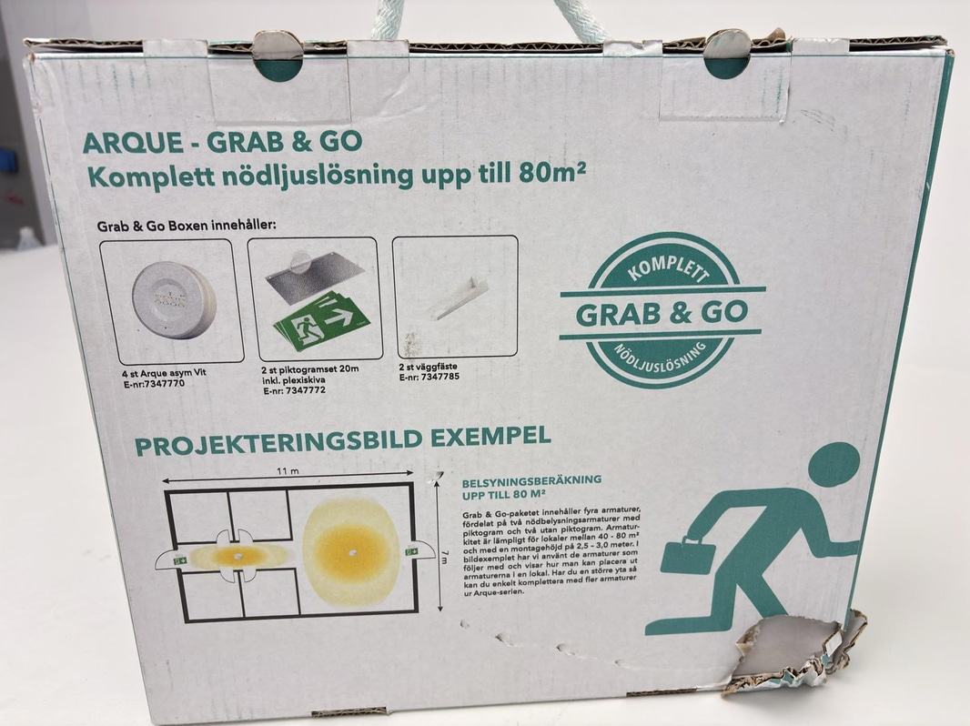 NÖDLJUS ARM LED 26M IP44 LIFEPO4, IRON LUX