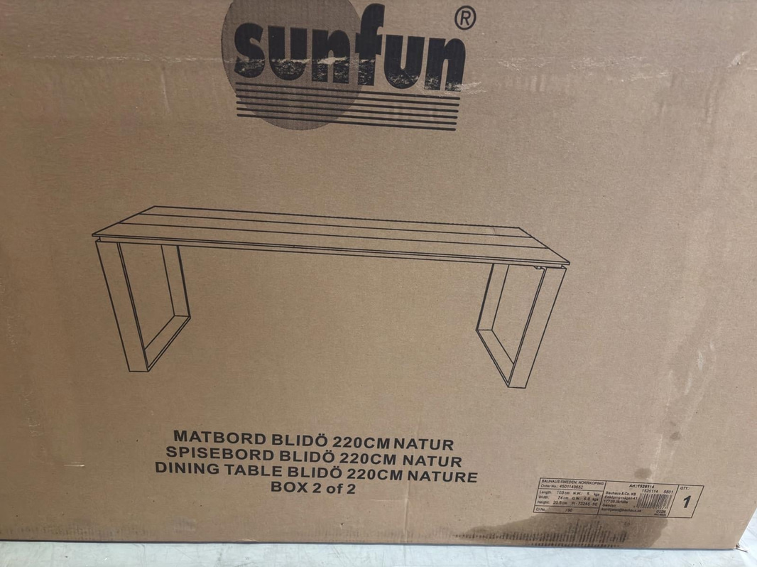 MATBORD SUNFUN BLIDÖ 220X100CM NATUR