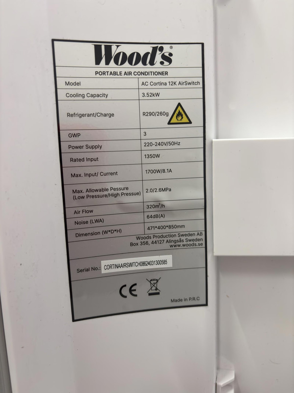 AC WOOD'S CORTINA AIR SWITCH 12000BTU