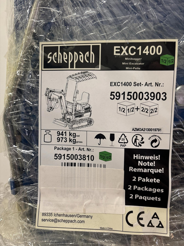 Minigrävare Scheppach EXC1400 - Nypris inkl. moms: 79.000