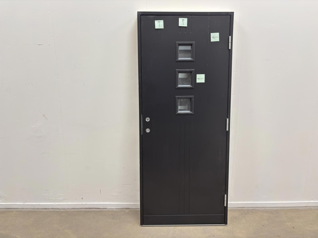 EXTERIOR DOOR SOLID ELEMENTS VISBY 9X21 RIGHT-HAND BLACK