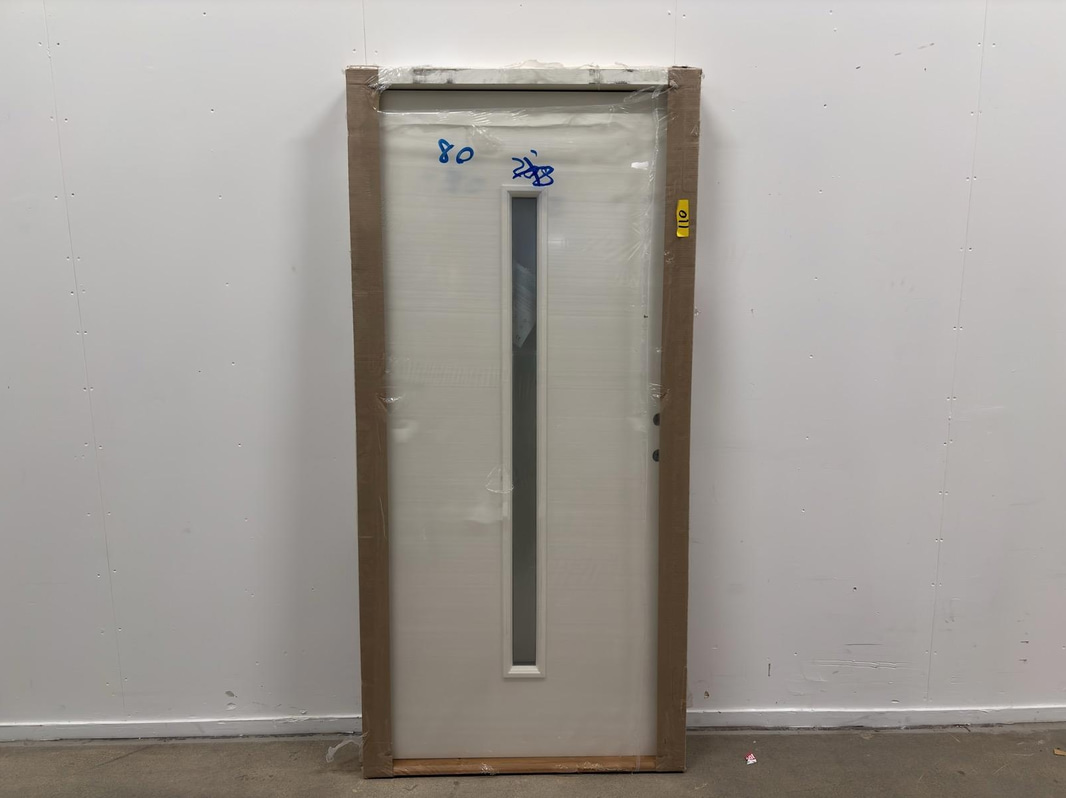 (NEW) SOLID ELEMENTS VÄXJÖ EXTERIOR DOOR 10X21 RIGHT-HAND WHITE