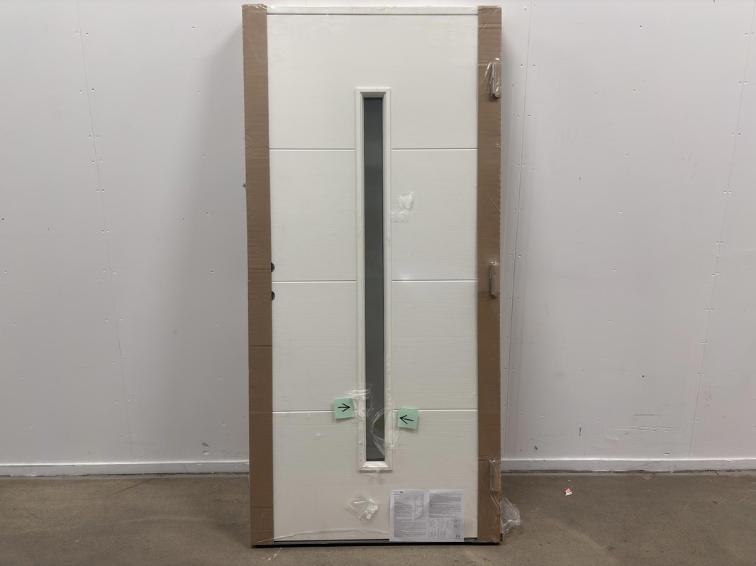 (NEW) SOLID ELEMENTS VÄXJÖ EXTERIOR DOOR 10X21 RIGHT-HAND WHITE