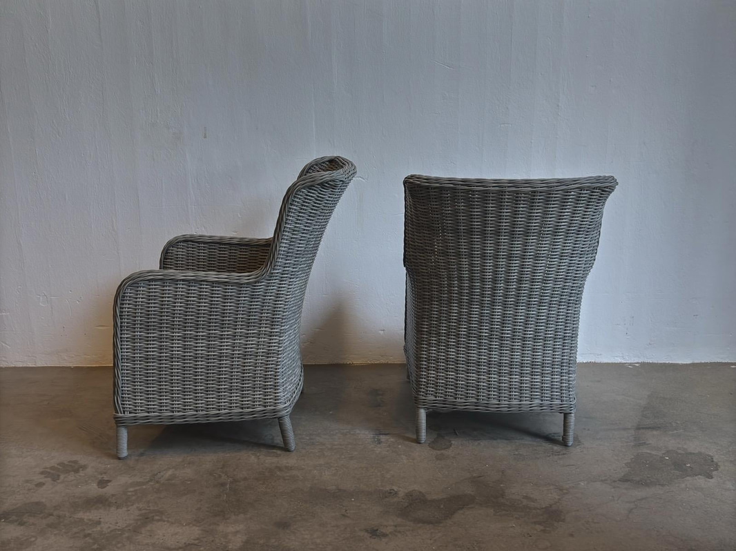 (NEW) SUNFUN VÄRMDÖ ARMCHAIR, GREY, 2-PACK