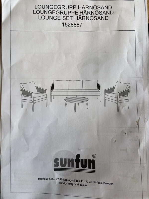 (NEW) SUNFUN HÄRNÖSAND 3-SEAT SOFA SET, NATURAL ACACIA