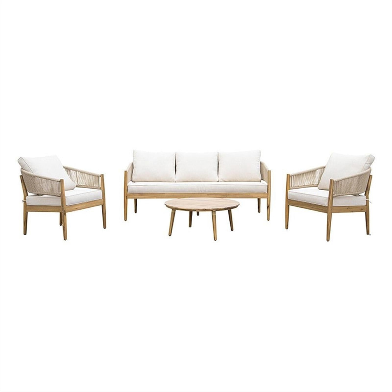 (NEW) SUNFUN HÄRNÖSAND 3-SEAT SOFA SET, NATURAL ACACIA
