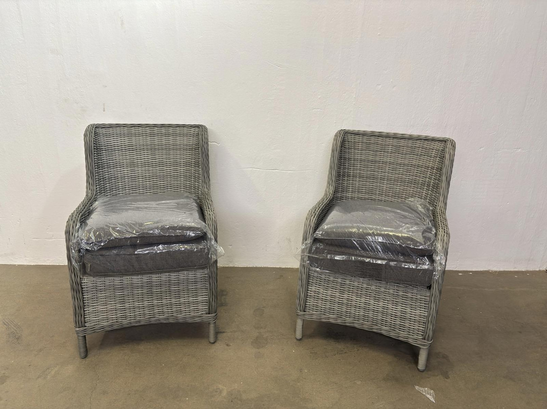 (NEW) 2 Sunfun Värmdö armchairs, grey
