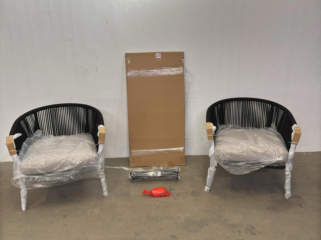 (NEW) 2 armchairs incl. coffee table, Sunfun Finnhamn