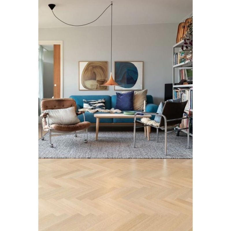 (NEW) 10 packs of Lignum herringbone parquet, Oak Caridea, total approx. 4.523 m²