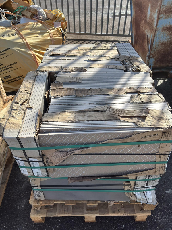 (NEW) Lot of Palazzo Orust Betong Vulkan porcelain tiles, approx. 57.6 m² in total