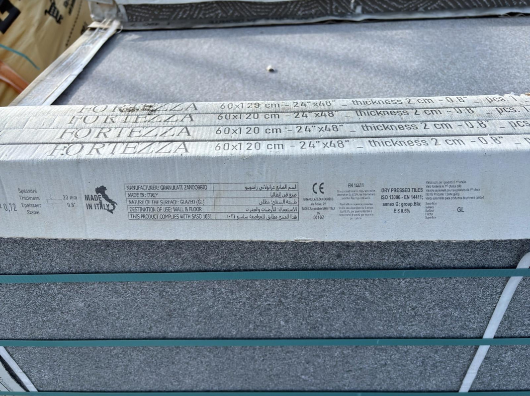 (NEW) Lot of Fortessa Montorfano paving slabs, light grey, 60x120 cm, total approx. 43.2 m²