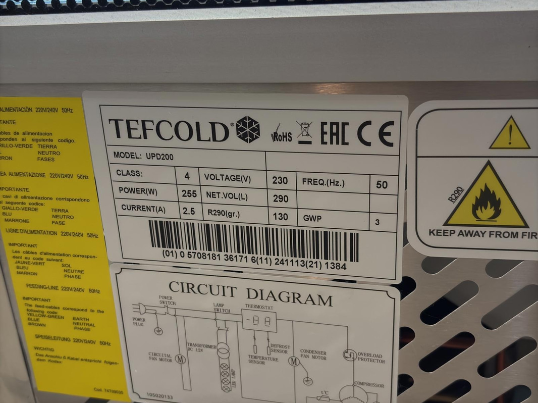 Display cooler Tefcold, UPD200