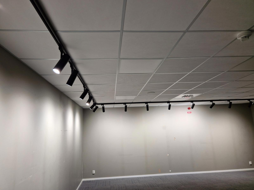 40 st spotlights för skena, 30W med 21 meter skena