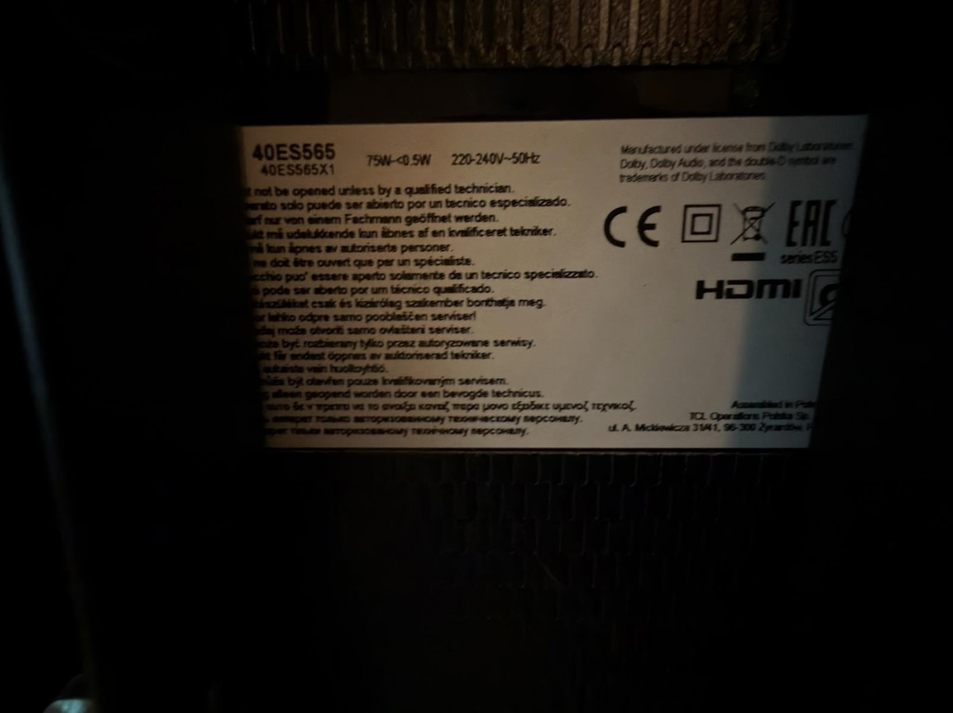 TV TCL 40ES565, 40 tum
