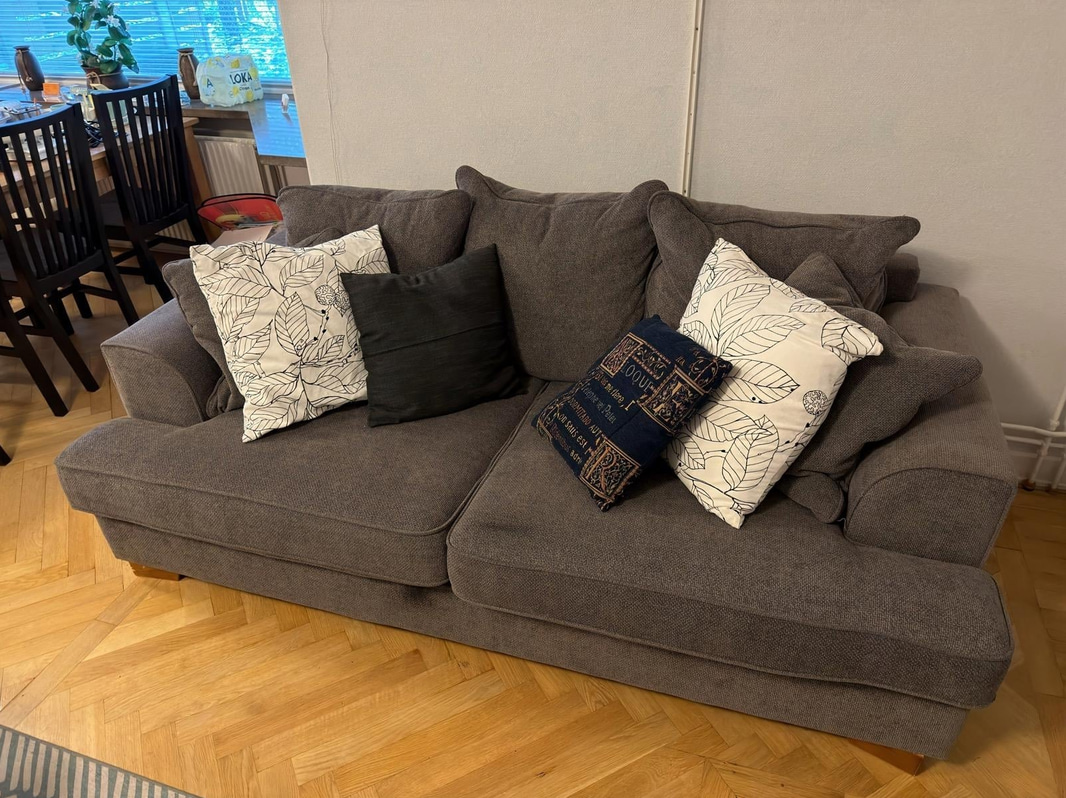 Sofa, dark grey fabric