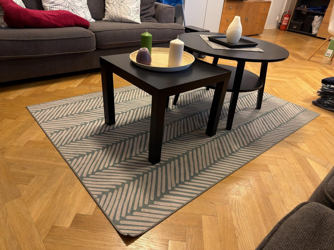 Coffee tables and rug
