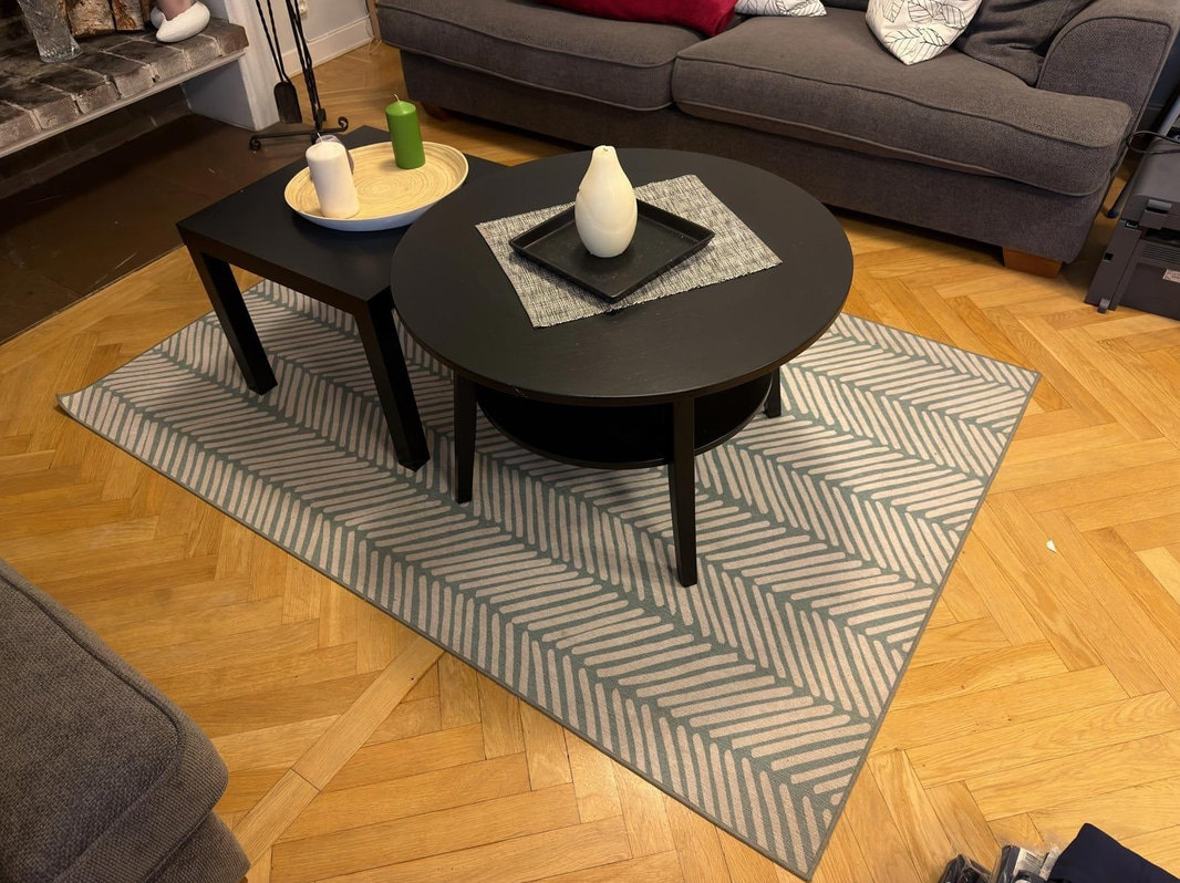 Coffee tables and rug
