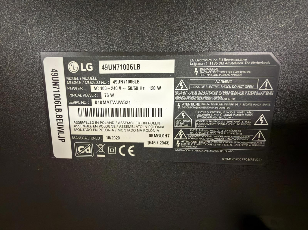 TV LG 49UN71006LB, 49 tum, 4K