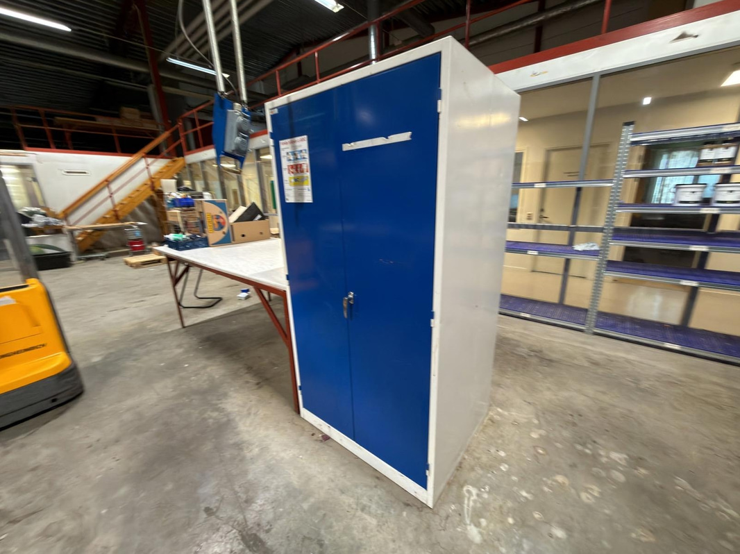 2 metal cabinets, etc.