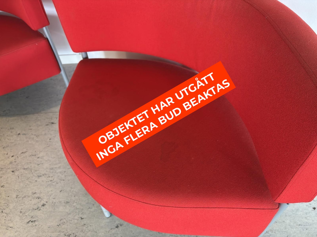 2 red Mitab armchairs