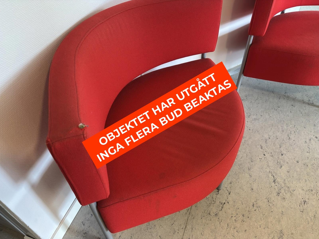 2 red Mitab armchairs