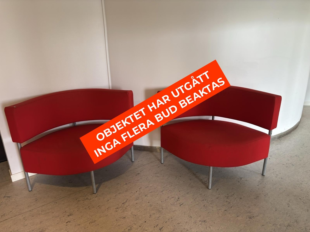 2 red Mitab armchairs