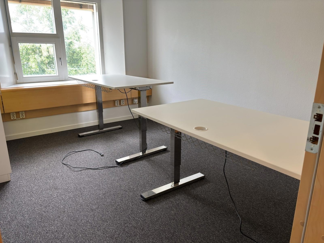 2 height-adjustable desks