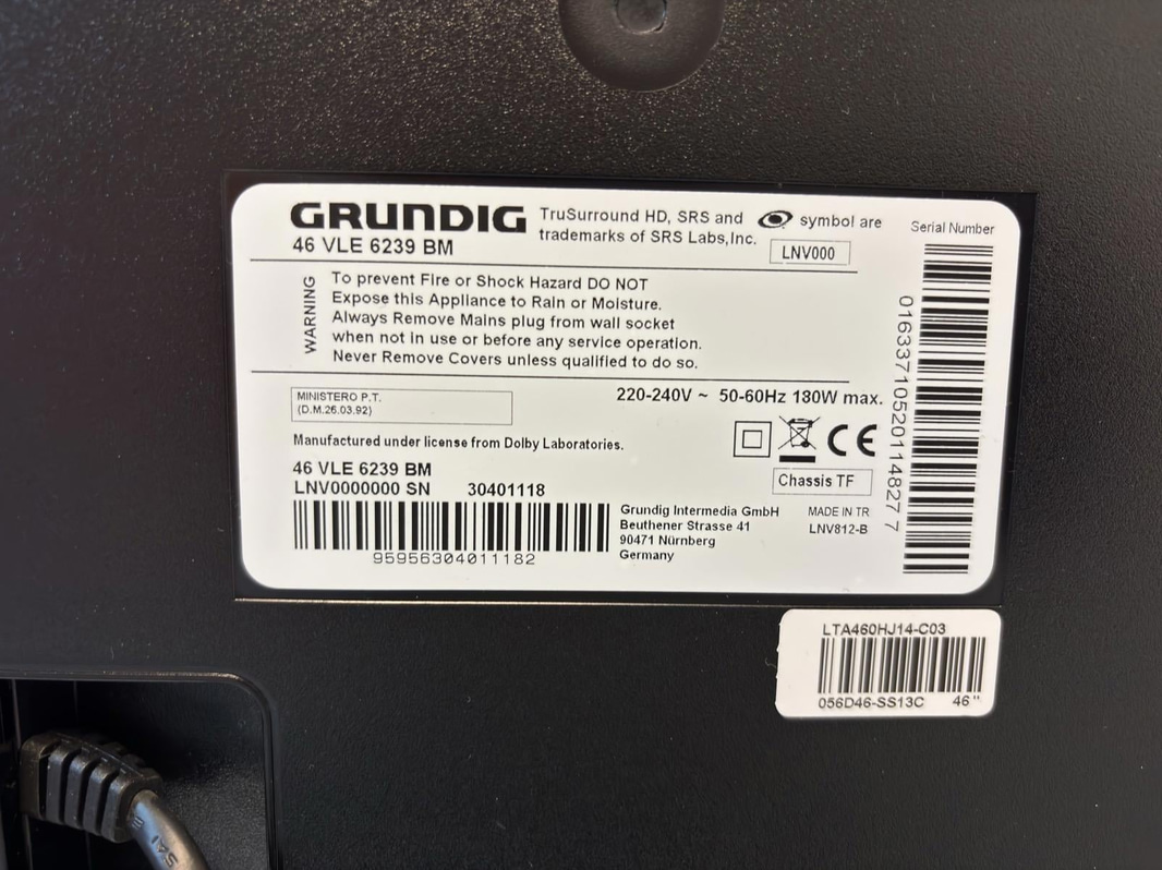 TV GRUNDIG VLE 6239 BM 46 tum