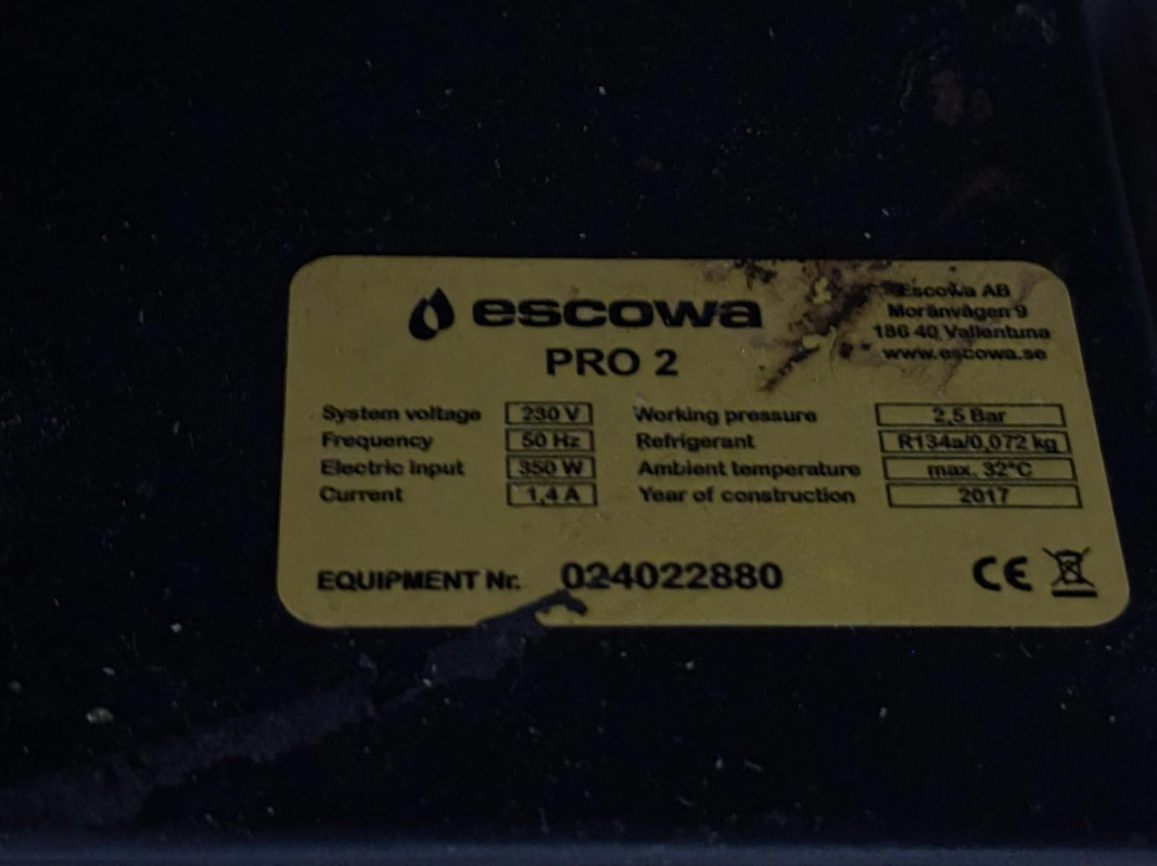 Kolsyremaskin/ Vattenkylare Escowa, pro 2