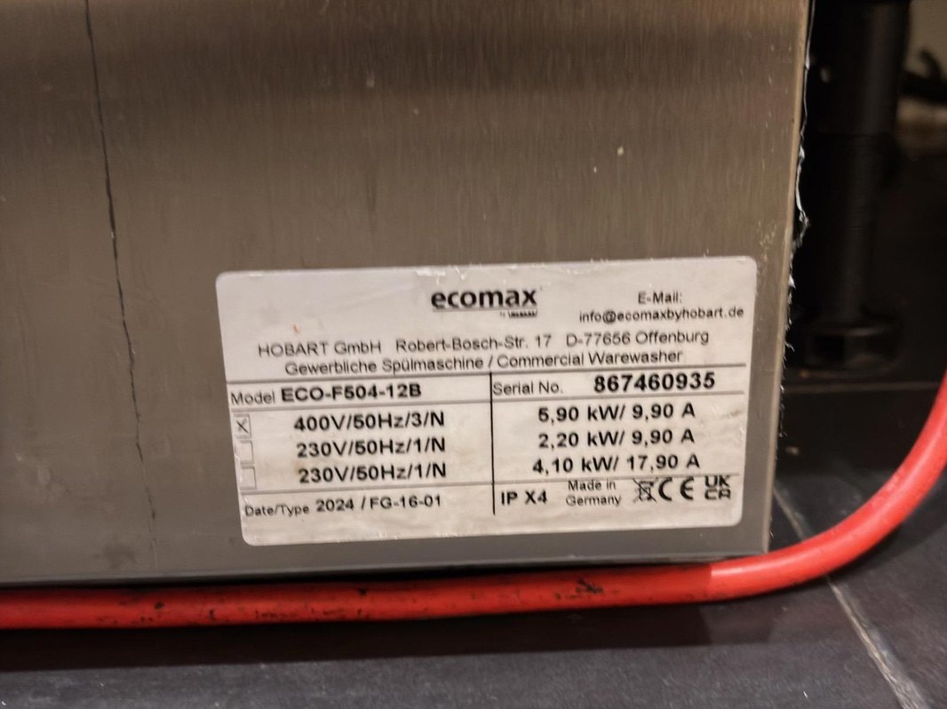 Diskmaskin Hobart ECO-F504-12B, 2024