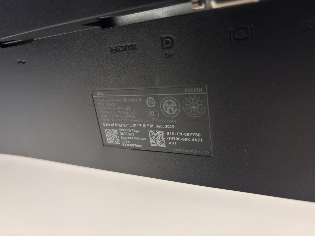 Dell P2419H monitor, 24 inches