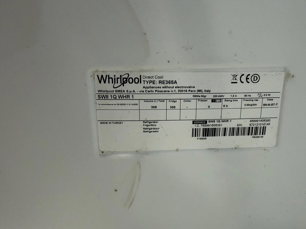 Kylskåp Whirlpool RE365A, 60 cm bredd