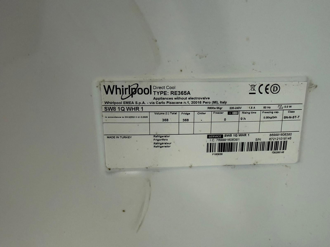 Kylskåp Whirlpool RE365A, 60 cm bredd