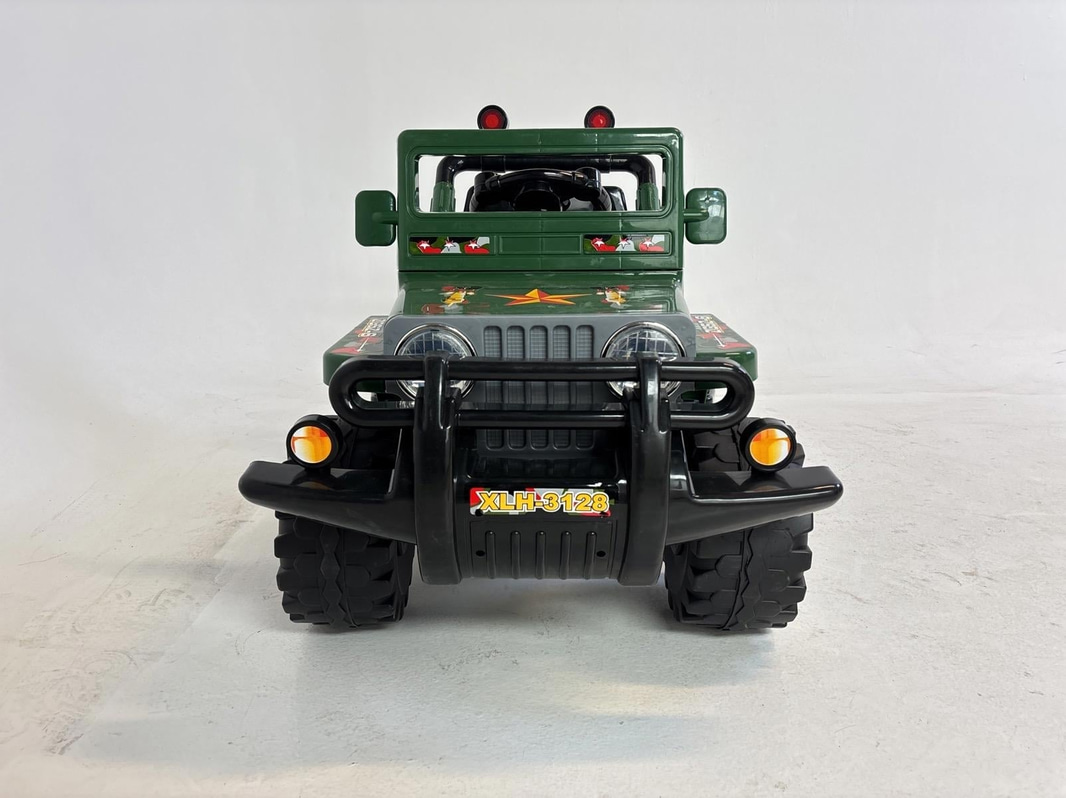 Eldriven leksaksbil, Militärjeep, grön