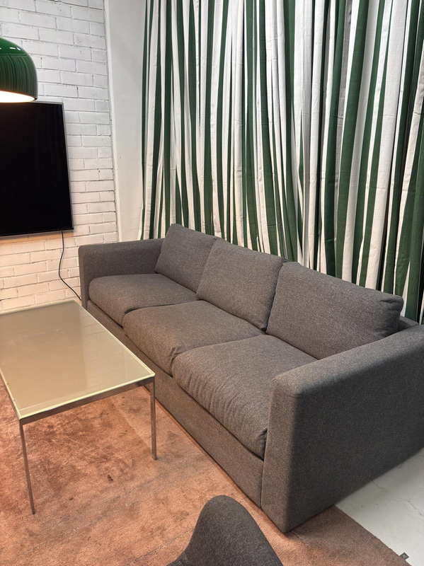 Sofa with glass table