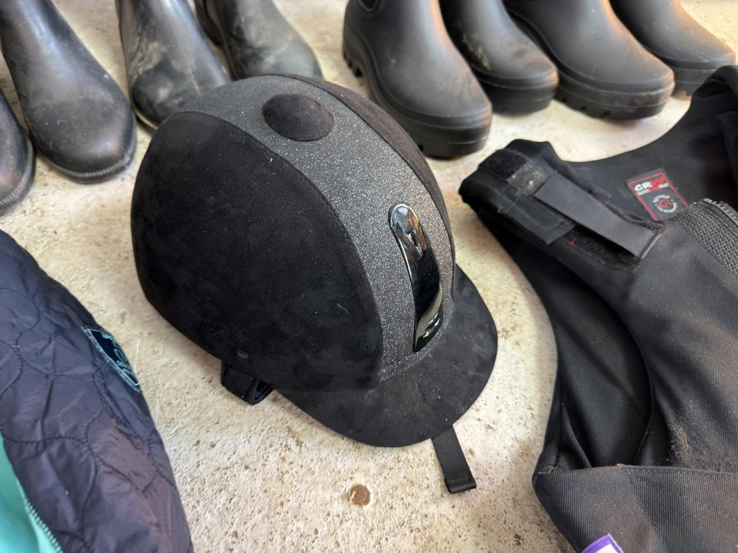 Equestrian equipment, helmet, etc.