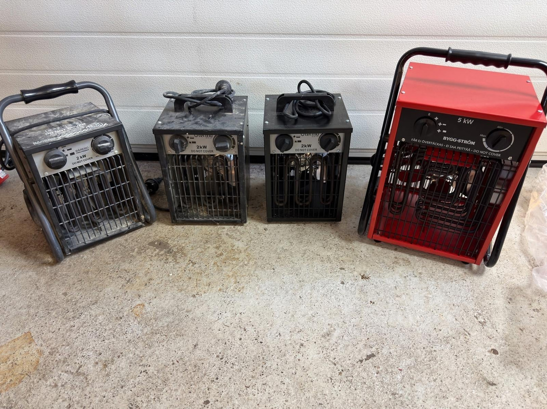 Fan heaters, 4 pcs