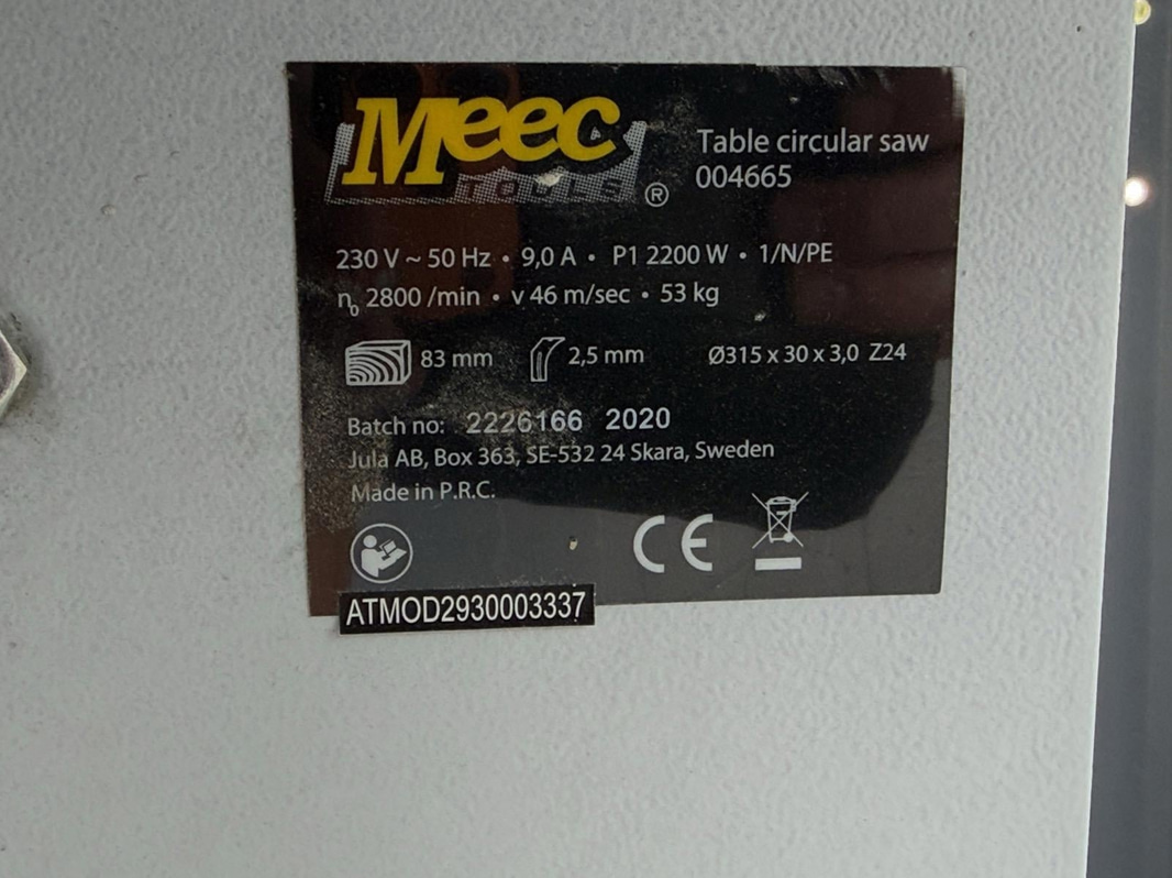 Bordssåg Meec 004665, 2020, 230 V