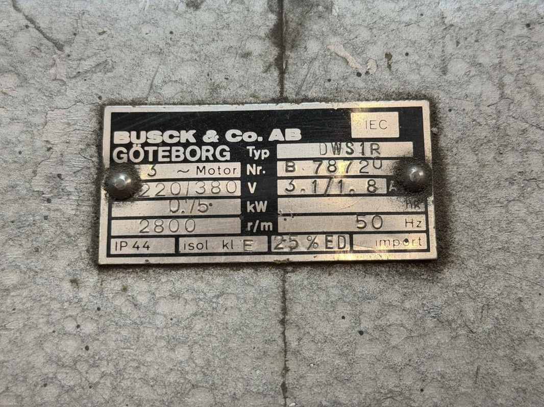 Bänkslipmaskin, Busck DWS1R