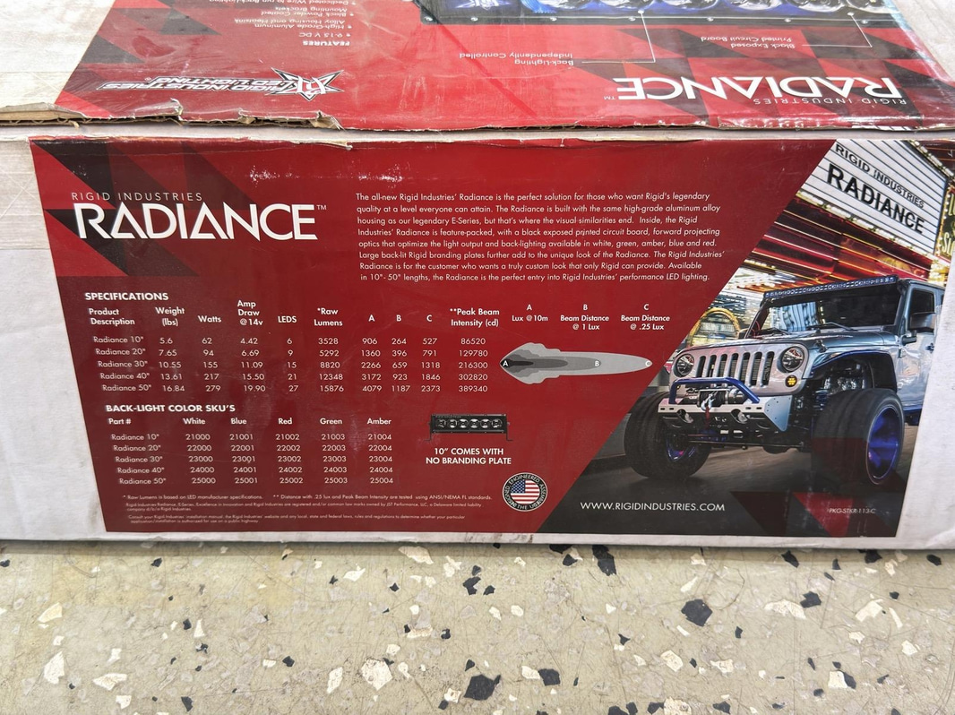 Light bar, Rigid Radiance 50", white backlight