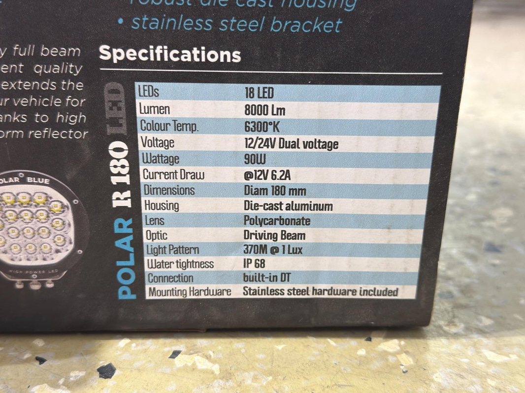 Fjärrljus Polar Blue R180 LED, 2 st