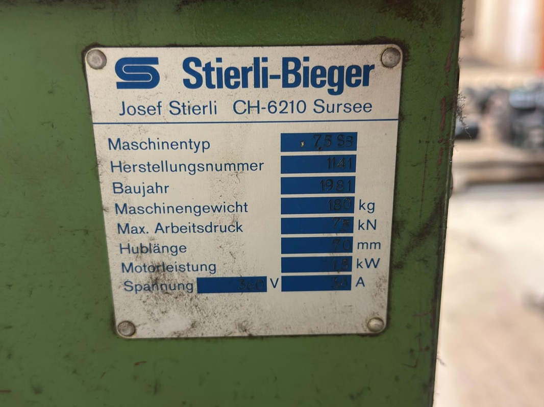 Bockmaskin Stierli-Bieger 7.5 SB