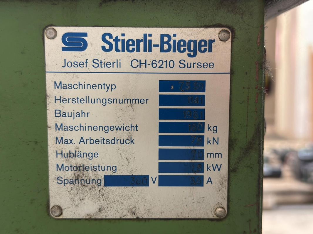 Bockmaskin Stierli-Bieger 7.5 SB