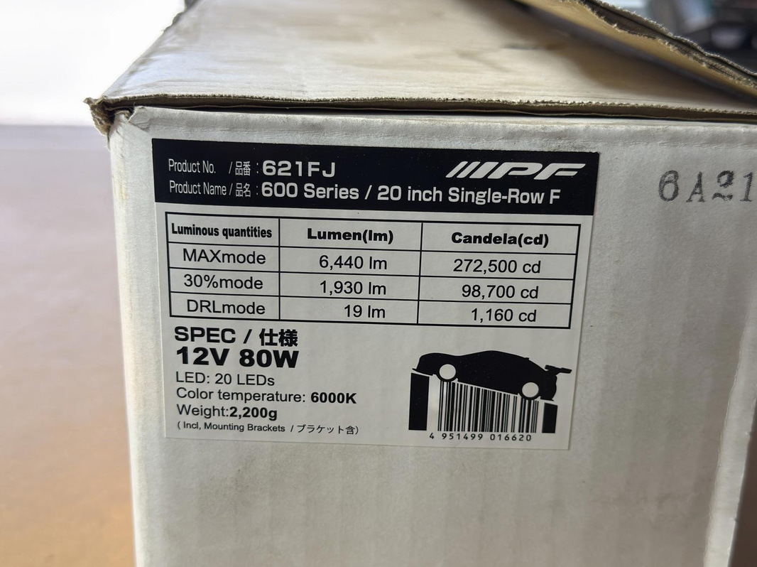 Extraljus IPF 600 Series, 20 tum, 80 W